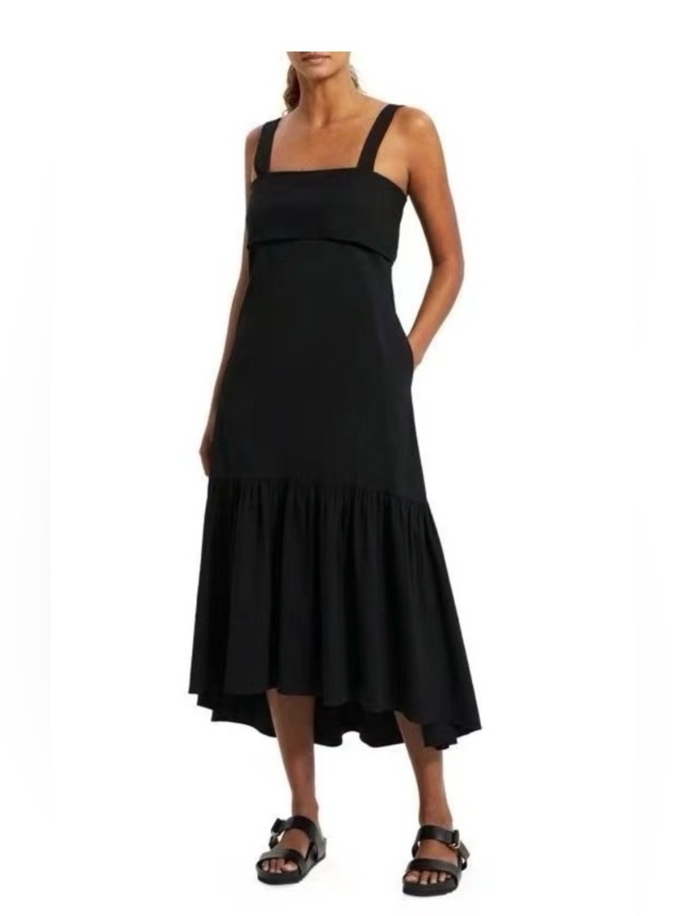 Theory High Low Linen Blend Dress - Small